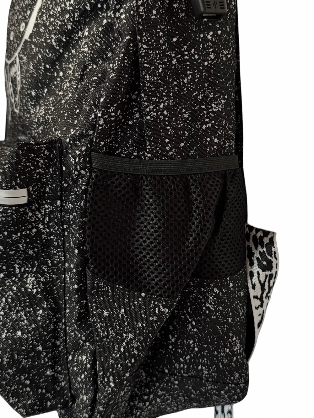 Gudui USB Silver Splatter Music Black Backpack - Picture 4 of 11